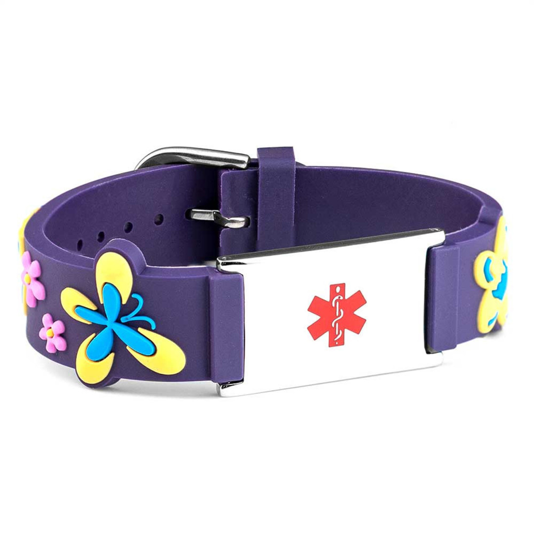Flower Medical ID Bracelet (various colours) image 1